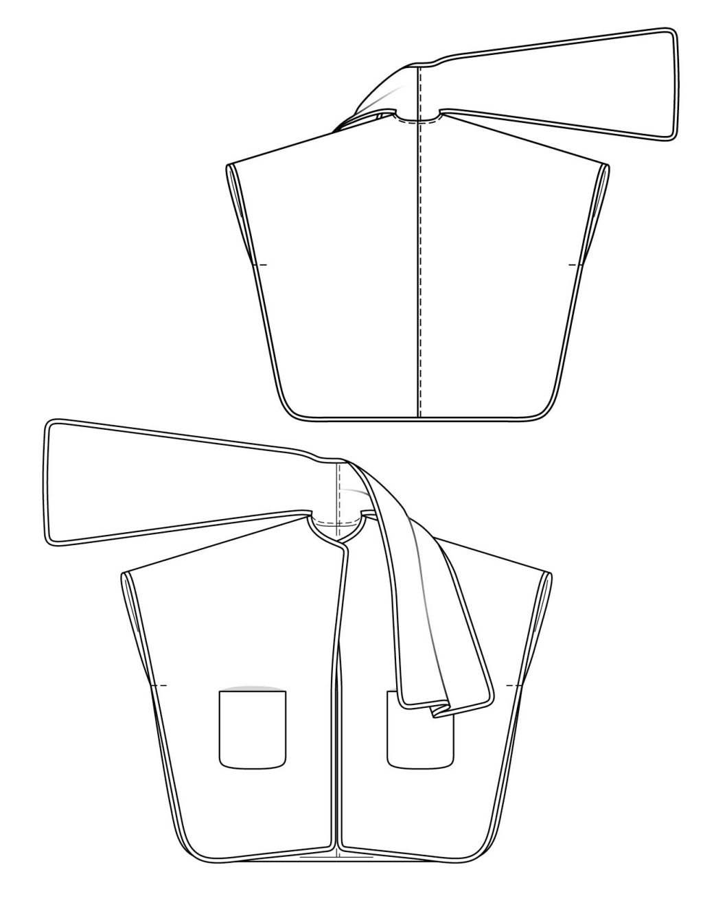 05 Pelerína se zakomponovanou šálou