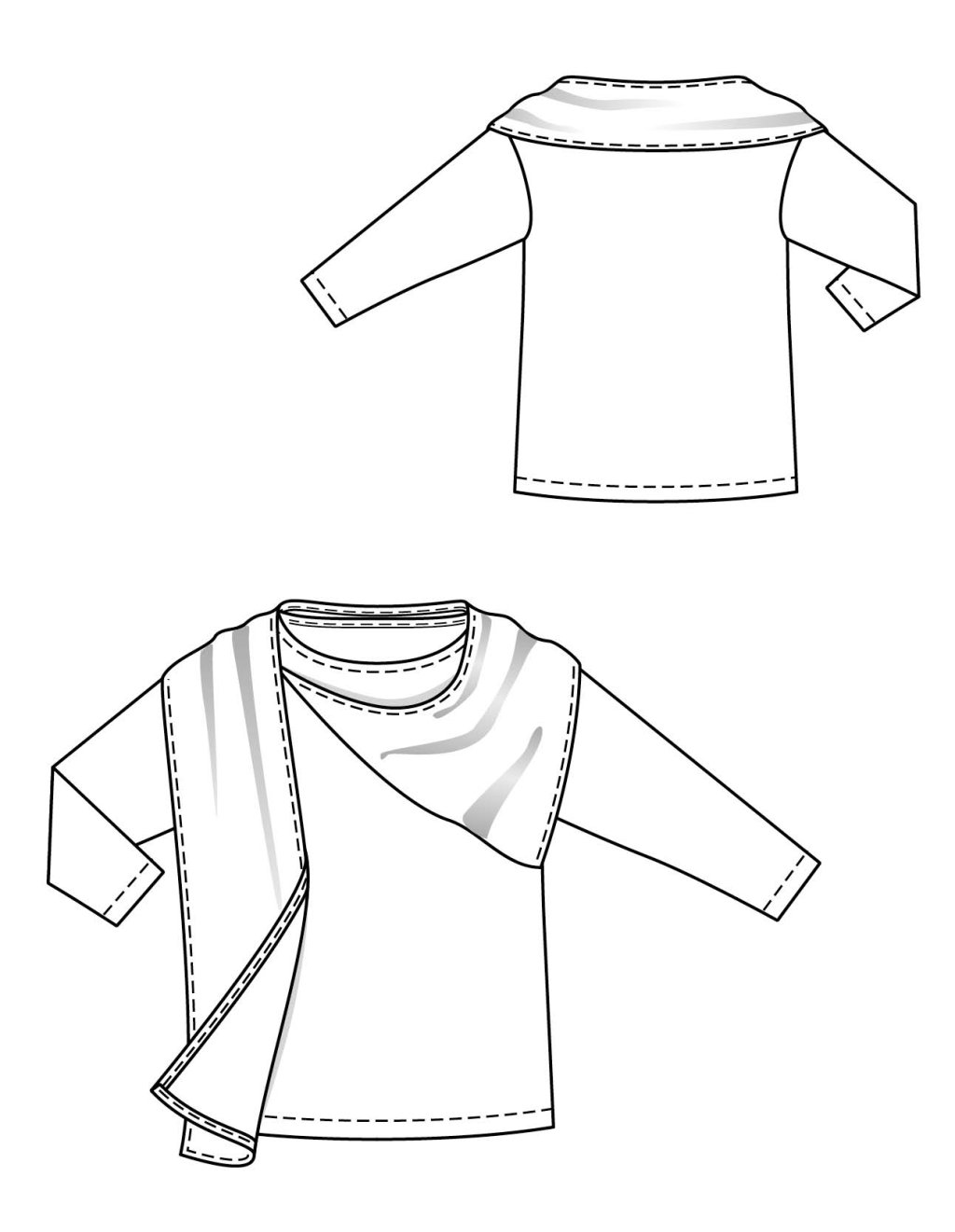 11 Pulovr s přinechanou šálou