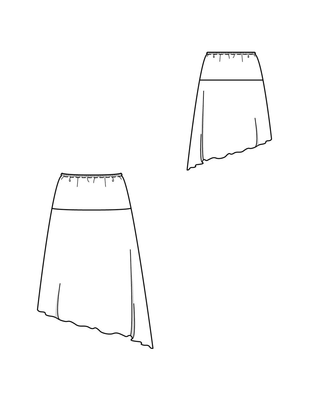 5C Asymetrická sukně