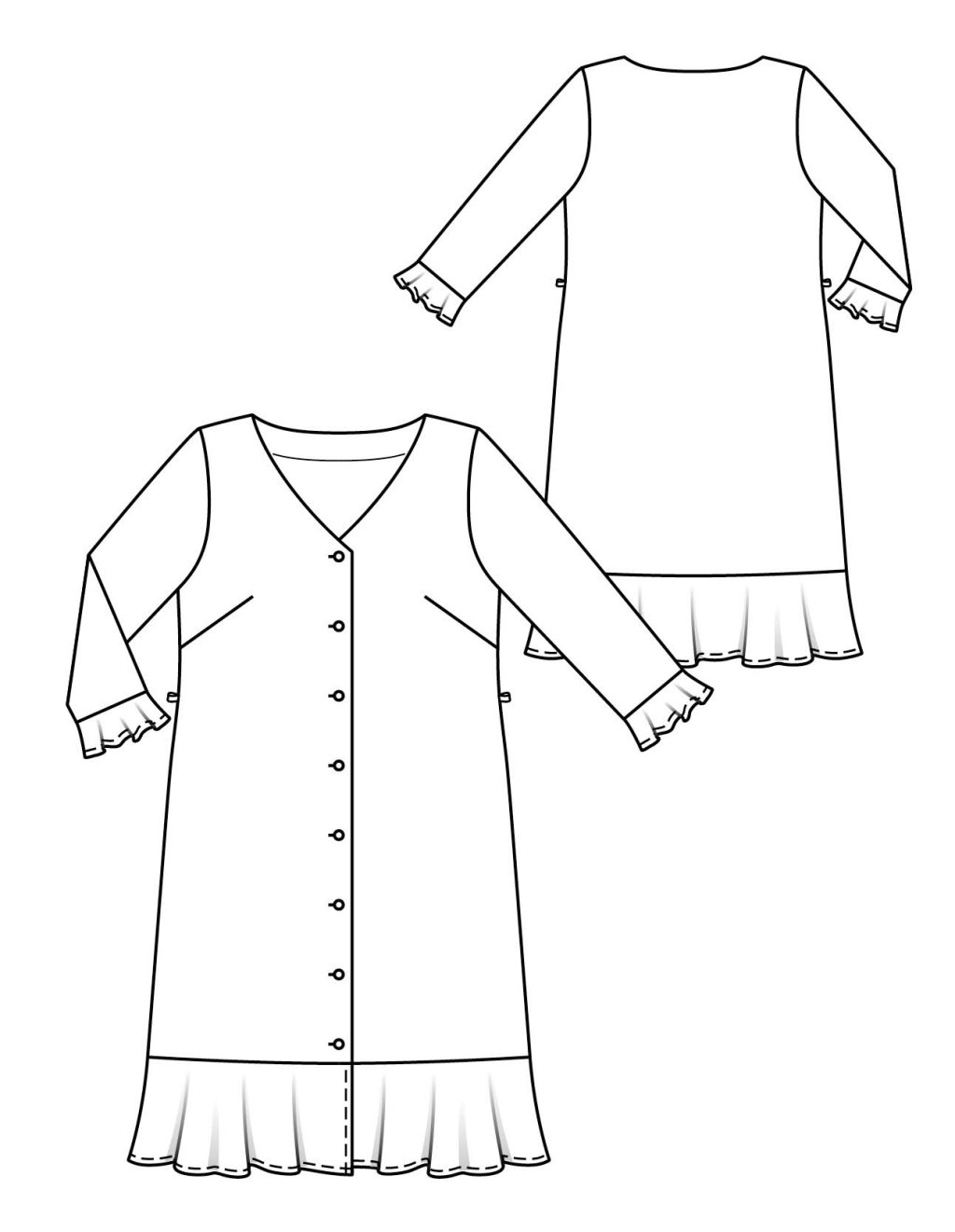 11 Halenkové šaty s volánky