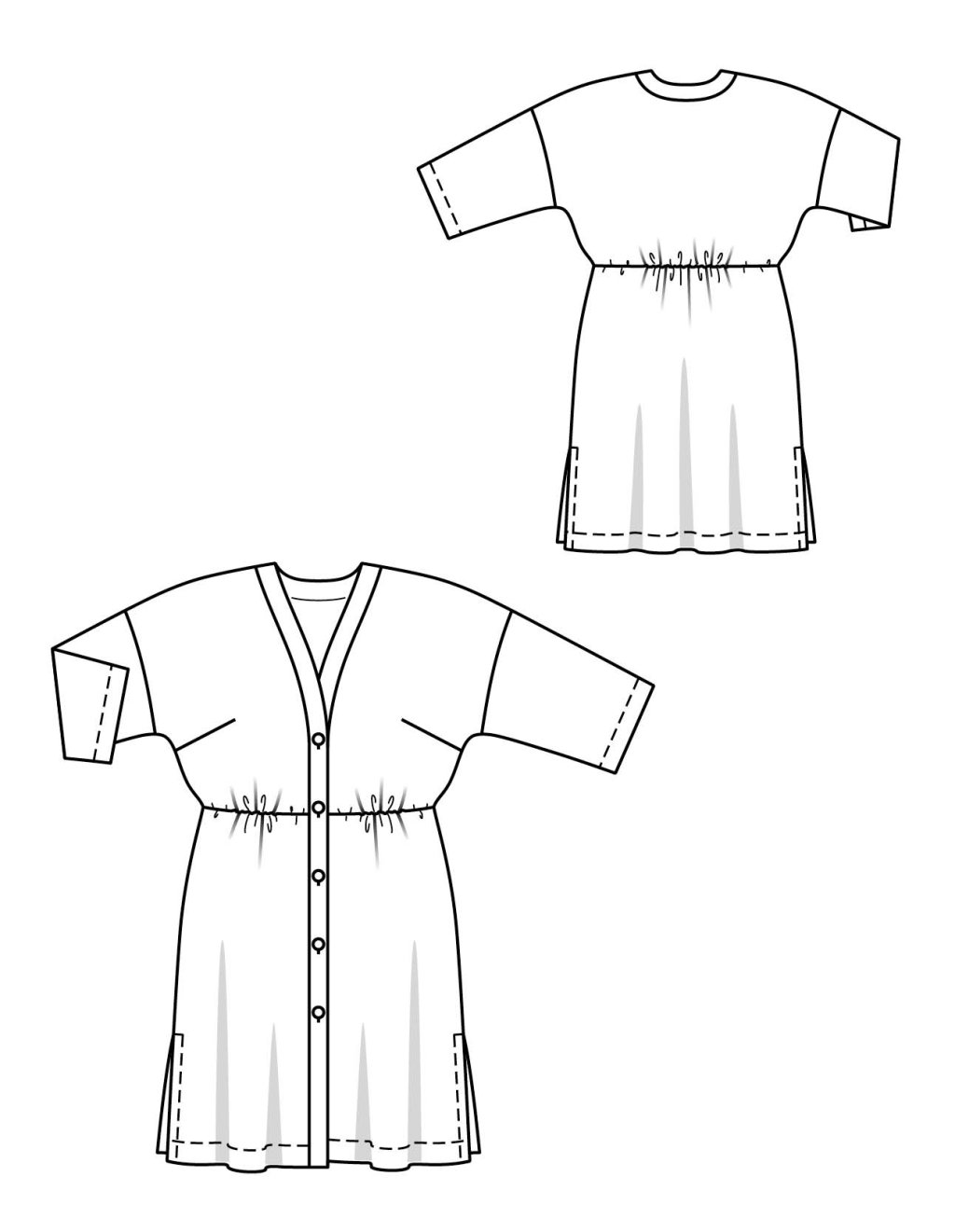 15 Plátěné propínací šaty